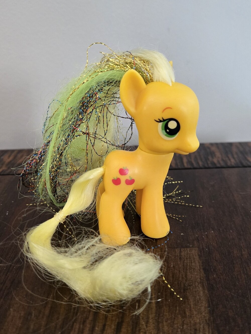 My Little Pony Applejack Glitter Tinsel Hair 3" Figure MLP 2010 Hasbro